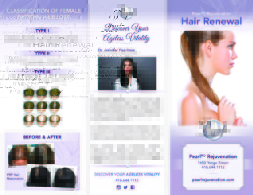 Hair Rejuvenation Pearlman Brochure June proof Page 1 518x400 - Sample Design & Printing