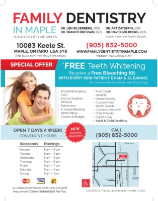 Maple Family Dentistry Flyer Back print 314x400 - Sample Design & Printing