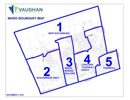 Ward Map for 2014 518x400 - VAUGHAN VOTES - 2018